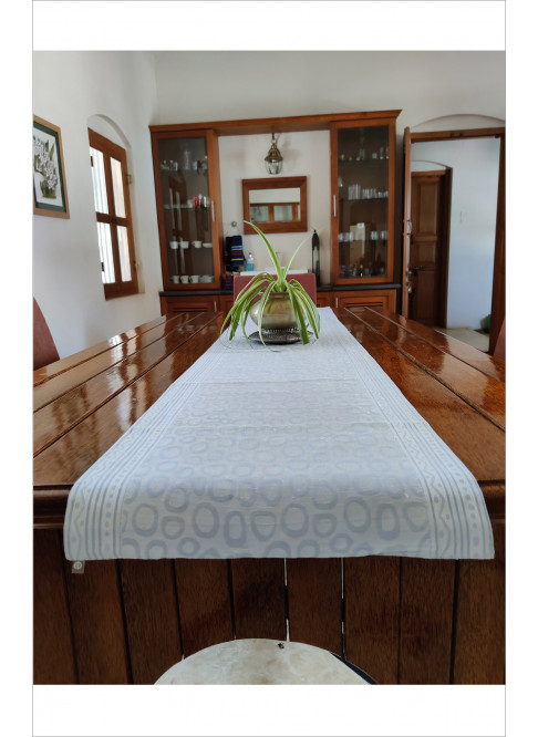 Handloom Organic Cotton Table Runner Light Blue 